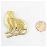 Metropolitan Museum of Art  Leopard Gold Tone Base Metal Brooch .