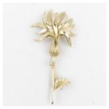 Trifari  Pineapple Flower gold Tone Base Metal Brooch .