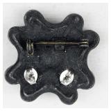 Flower Silver Tone Base Metal Brooch With Built In Earrings!!!.