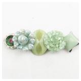 Mint Mosaic Silver Tone Base Metal Brooch .