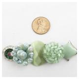 Mint Mosaic Silver Tone Base Metal Brooch .