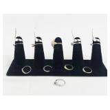 Set of thirteen  Gold & Silver Tone Base Metal Rings. Size 4.5-5.