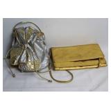 Set of 2 Vintage Metallic Gold and Silver Purses