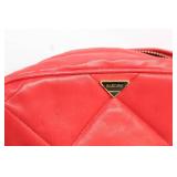 Bascora Red Quilted Leather Crossbody Bag with Tassel