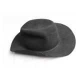 Vintage Black Cowboy Hat with Red Interior, Size 7 1/4