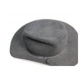 Vintage Black Cowboy Hat with Red Interior, Size 7 1/4