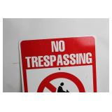 No Trespassing Sign with Snowmobile Prohibition Graphic