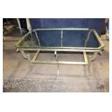 Vintage Glass and Metal Coffee Table
