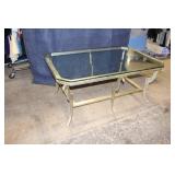 Vintage Glass and Metal Coffee Table