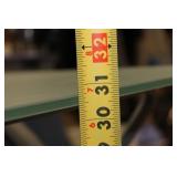 Contemporary Frosted Glass Top Writing Desk with Silver Metal Frame