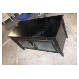 Black Wooden TV Stand with Glass Doors