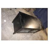 Black Wooden TV Stand with Glass Doors