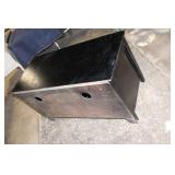 Black Wooden TV Stand with Glass Doors