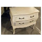 Vintage French Provincial Style Nightstand with Two Drawers