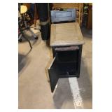 Wooden Side Table with Power Outlet and Storage