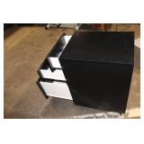 Black Three-Drawer Metal File Cabinet