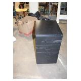 Black Three-Drawer Metal File Cabinet