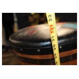 Vintage Wooden Stool with Patchwork Cushion