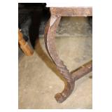 Square Iron Coffee Table with Textured Stone Top