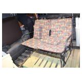 Used Metal Gliding Bench with Cushioned Seats