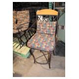 Metal Frame Bar Stools with Multicolor Cushions