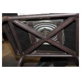 Used Bar Stool with Metal Frame and Patterned Cushion