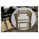 Round Folding Table with White Top and Gold Legs