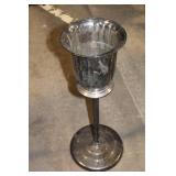 Vintage Silver Metal Floor Vase Stand