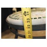 Mosaic Bistro Table with Metal Base and Floral Design