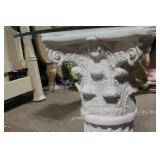 Elegant White Pedestal Table with Glass Top