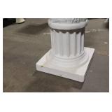 Elegant White Pedestal Table with Glass Top