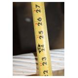 Vintage White Rattan Dining Chair with Beige Cushioned Seat