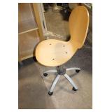 Adjustable Wooden Office Chair with Metal Base