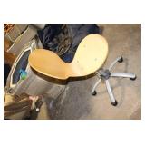 Adjustable Wooden Office Chair with Metal Base