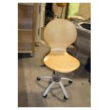 Adjustable Wooden Office Chair with Metal Base