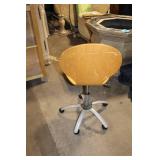 Adjustable Wooden Office Chair with Metal Base