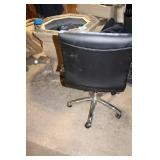 Used Black Leather Office Chair with Chrome Base