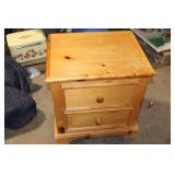 Wooden Two-Drawer Nightstand