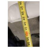 White Upholstered Barrel Chair with Tufted Back