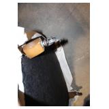 Vintage White Leather Armchair with Button Tufting