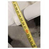 Vintage White Leather Armchair with Button Tufting