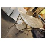 Elegant Granite Top Console Table with Metal Frame