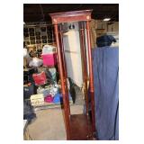 Tall Mahogany Display Cabinet with Built-in Light