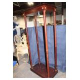Antique Mahogany Lighted Display Pedestal with Detailing