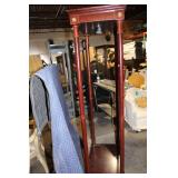 Antique Mahogany Lighted Display Pedestal with Detailing