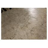 Elegant Carved Stone Dining Table with Octagonal Table and 8 Chairs