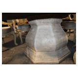 Elegant Carved Stone Dining Table with Octagonal Table and 8 Chairs