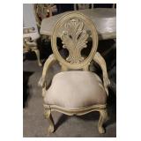 Elegant Carved Stone Dining Table with Octagonal Table and 8 Chairs