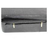 Black Faux Leather Briefcase with Gold Accents