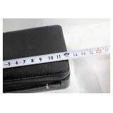 Black Faux Leather Briefcase with Gold Accents